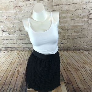 Xhilaration black lace flap mini skirt size small